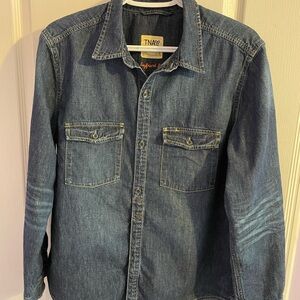 TNA Dark Indigo Denim Button-Up Shirt